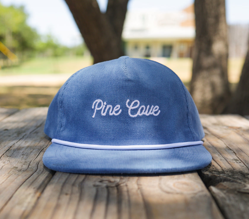 Hat Blue Rope Cursive Corduroy - Pine Cove Web Store