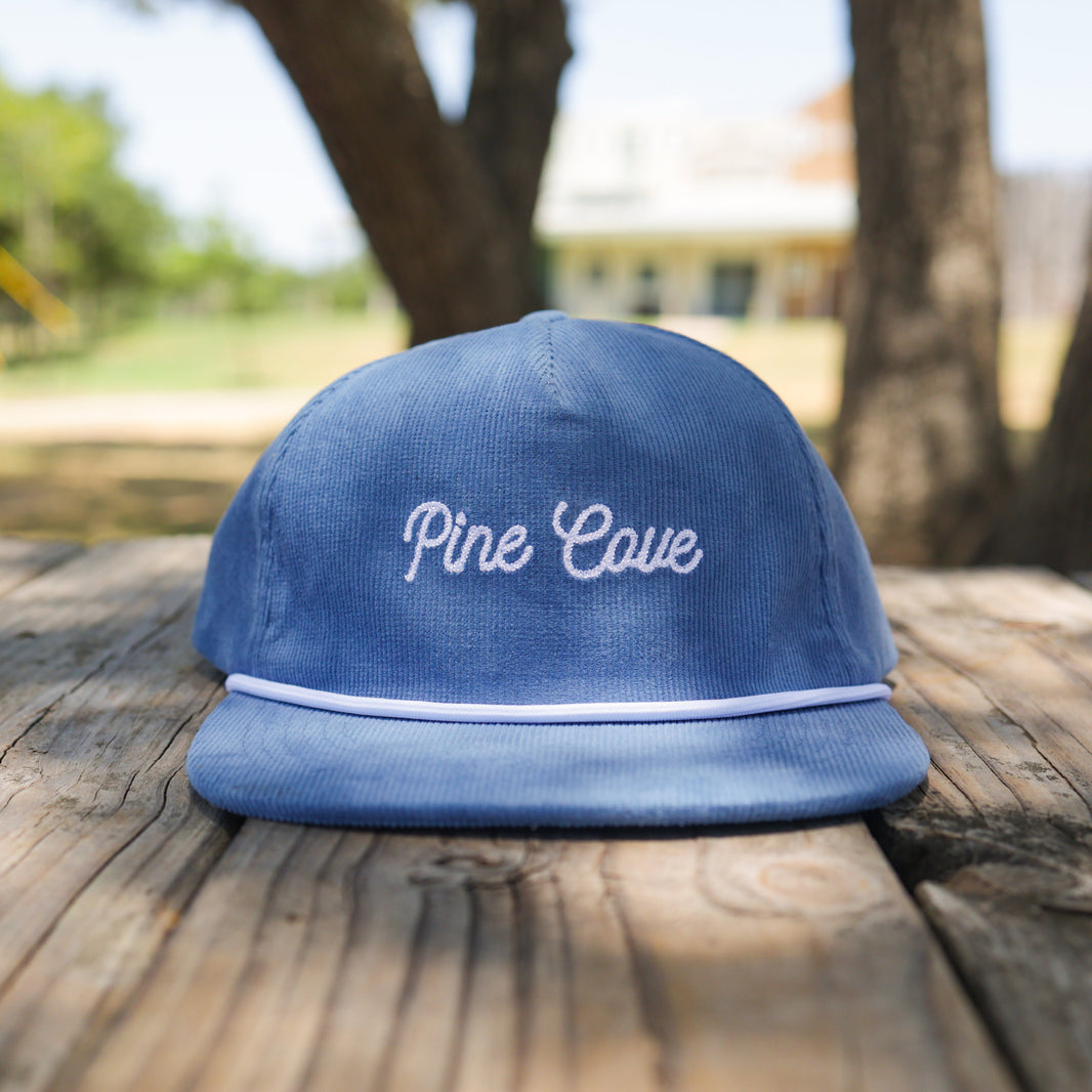 Hat Blue Rope Cursive Corduroy - Pine Cove Web Store
