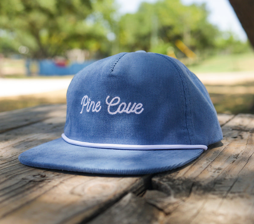 Hat Blue Rope Cursive Corduroy - Pine Cove Web Store